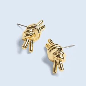 NWT Madewell Gold Knotted Medium Stud Earrings